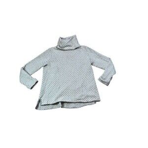 FAT FACE Womens Roll Neck Sweater US 8 Medium Grey Geometric Turtleneck